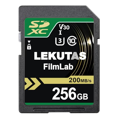 LEKUTAS 256GB SDXC UHS-I Memory Card - Up to 200MB/s Read Speed, C10, U3, V30, 4K UHD, Full-HD & 4K Video SD Card for Canon Nikon Sony Panasonic DSLR, Mirrorless Cameras, Green by lekutas - Used condition - US$24.79
