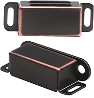 Vista 3 de Cerradura magnética para puerta, pestillo resistente para armarios, puertas de muebles, de acero inoxidable, bronce aceitado (paquete de 6)