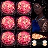 Teenitor Pink Glitter Glow in The Dark Glitter Gel, Pink Face Glitter Gel, Body Glitter Hair Glitter for UV Black Light Glow Party Raves Concerts