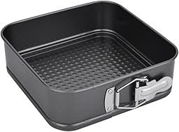 LUPATDY Tortiera Apribile 24 cm Quadrata – Stampo per Torte a Cerniera con Rivestimento Antiaderente, Teglia in Acciaio al Carbonio per Cheesecake e Dolci da Forno