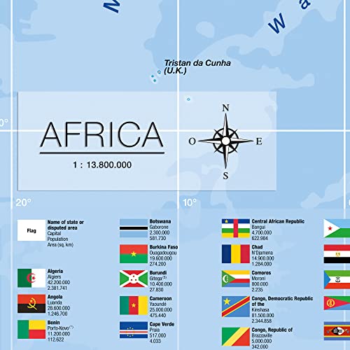 empireposter - Landkarten - Africa Map - für Heimbüro - Größe (cm), ca. 61x91,5 - Poster, NEU -