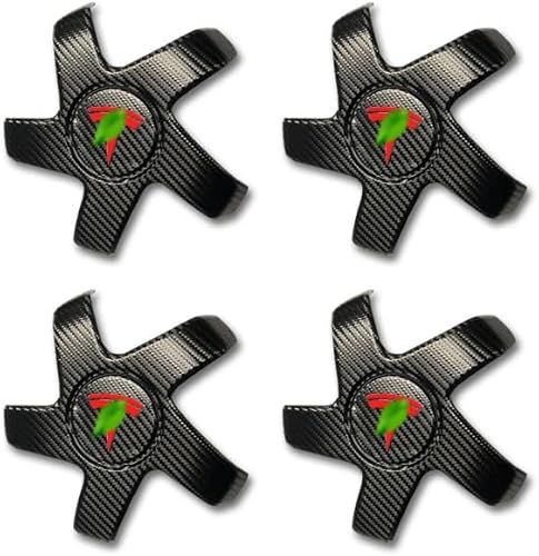 Miniatura 8 de Tapas centrales de fibra de carbono mate con patrón de tapacubos para llantas de rendimiento de 1920 pulgadas, compatible con Tesla Model 3