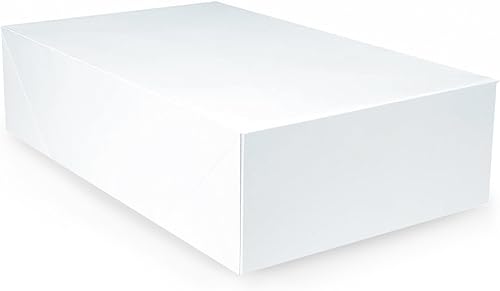 Caja de regalo blanca de lujo, 19 x 12 pulgadas (1 unidad), hecha con elegancia, material de alta calidad, presentación destacada, ideal para