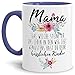Produktbild Tasse mit Spruch "Mama - Wenigstens hast du keine hässlichen Kinder" - Geschenk-Idee/Witzig/Tochter/Sohn Innen & Henkel Cambridge Blau