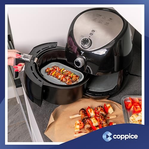 Coppice Strong Rectangular Aluminium Foil Tray for Air Fryer, Roasting, Grilling, BBQ & Food Storage | Freezer, Microwave & Oven Safe | 20cm x 13cm x 6cm (10 Containers) - Image 4