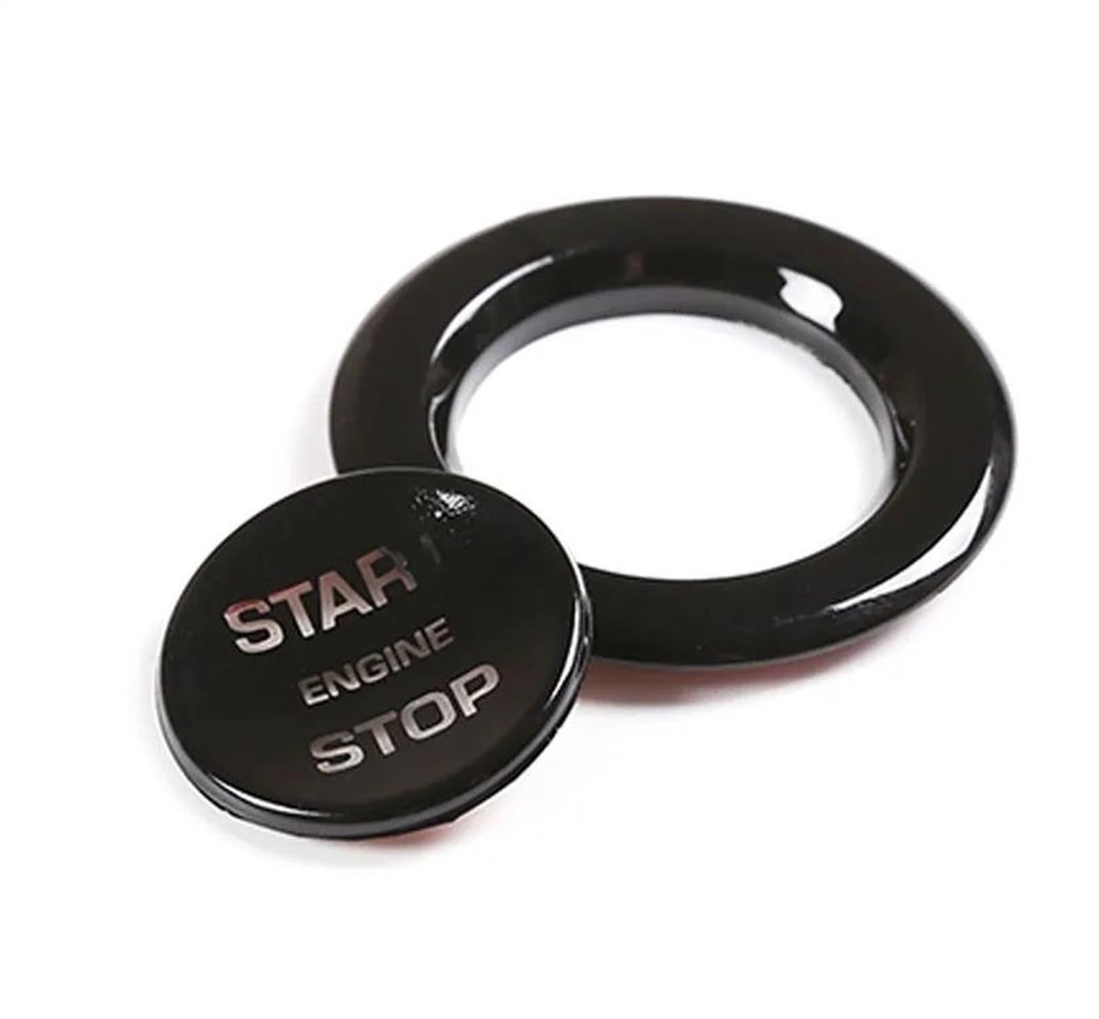 Car Switch Cover Compatible with Land for Rover for Range for Rover for Vogue L405 2pcs Car Engine Start Stop Button Ring Trim Cover Sticker(Black)