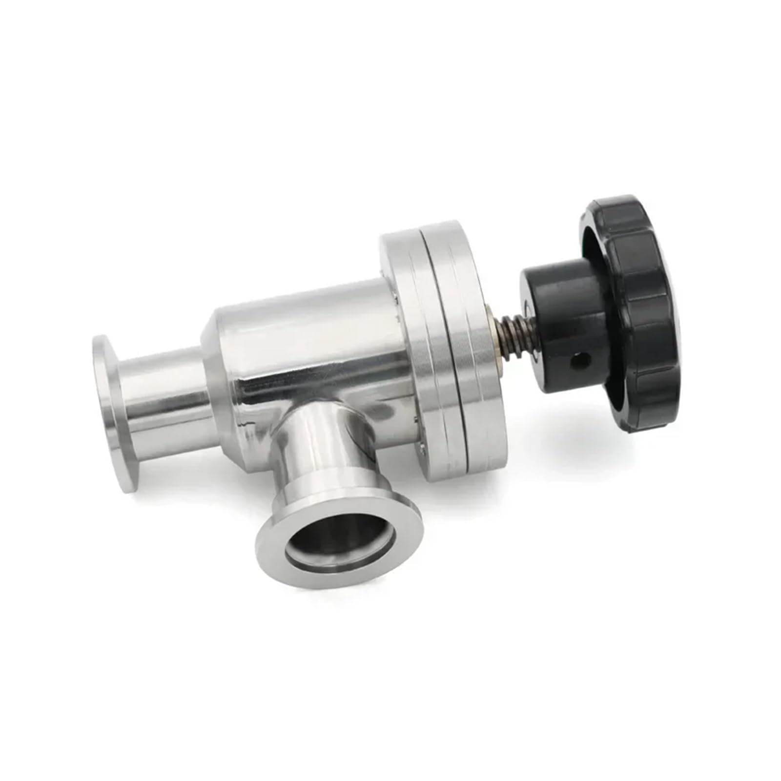 Válvula deflectora manual de alto vacío tipo L de acero inoxidable - Válvula de ángulo compatible