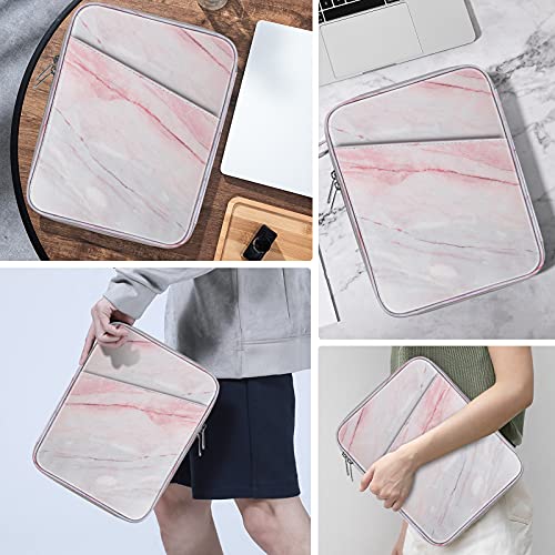 MoKo-Funda-Protectora-de-9-11-Pulgadas-Bolsa-para-iPad-Pro-11-202120202018-iPad-8th-7th-Generation-102-iPad-Air-4-109-iPad-97-Tablet-o-Ordenador-de-Poliester-con-Bolsillos-Marmol-Rosa-Gris