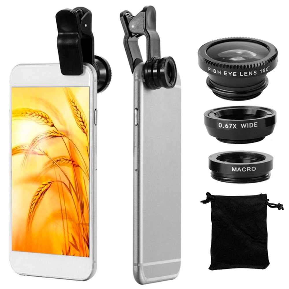 Micro obiettivo per fotocamera grandangolare Fisheye 3in1 per iPhone