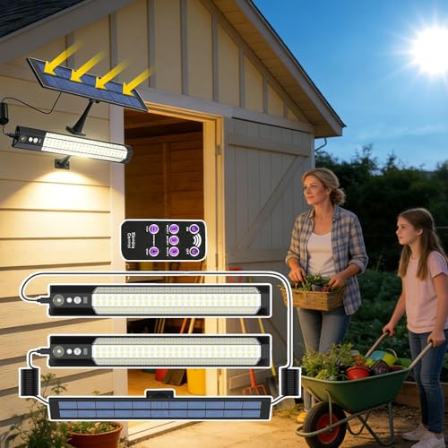 Solar Wall Light – 15.35 Inches Outdoor Lighting | Motion Sensor Lamp – ABS Solar Powered Wall Pendant Light With Remote Control Three Lighting Modes For Gardens Pathways Patios Driveways And Home – Image 6