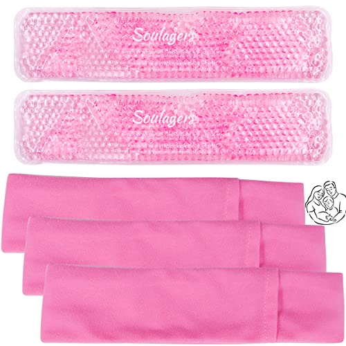 Image of Postpartum Ice Packs, Ice Packs Postpartum, Postpartum Pads, Hemorrhoid Ice Pack, Perineal Cooling Pad for Postpartum and Hemorrhoid Pain Relief (2 Pcs+3 Washable Sleeves/10X2.4in)