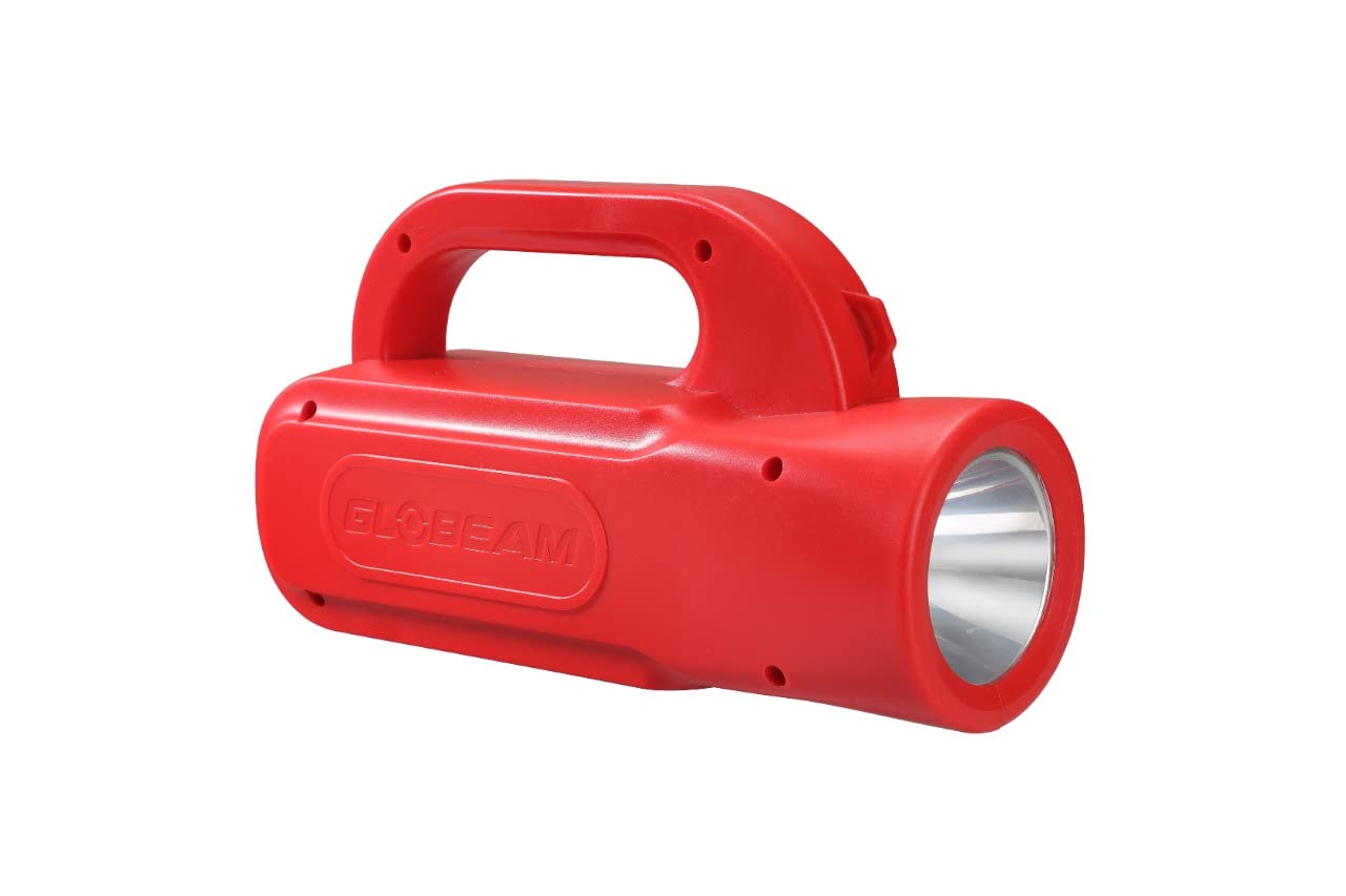 GLOBEAM Bhumi Kisan ABS Plastic Torch Having 4500 mAh Battery with 10 Hours Backup Fuse Holder for Extra Safety (Red) (B0C2KD1LS5) Amazon Price History, Amazon Price Tracker