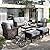 HERA'S HOUSE Wicker Patio Furniture Set, 35" High Back Swivel Chairs with 5.5" Thick Cushions, 6-Piece Rattan Outdoor Conversation Set for Poolside Backyard, Grey