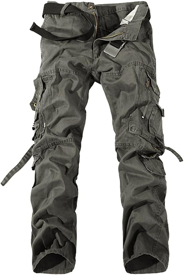 KEHAIOO Men Military Camo Cargo Pants, Leisure Cotton Trousers, Cmbat Camouflage Overalls