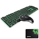 【Tecnología inalámbrica de 2,4 GHz】Este juego de teclado y ratón adopta la avanzada tecnología inalámbrica de 2,4 GHz con alcance inalámbrico de 49 pies, lo que le permite mover su ratón y teclado libremente. Consejos: carga el producto durante 12 horas antes de usar el producto (activa la batería integrada).