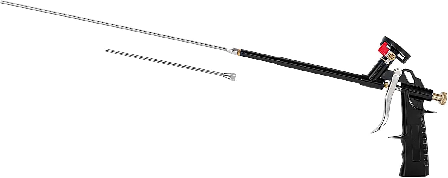 Foam gun with 36cm long stainless steel extension tube, washable and reusable (two pack)