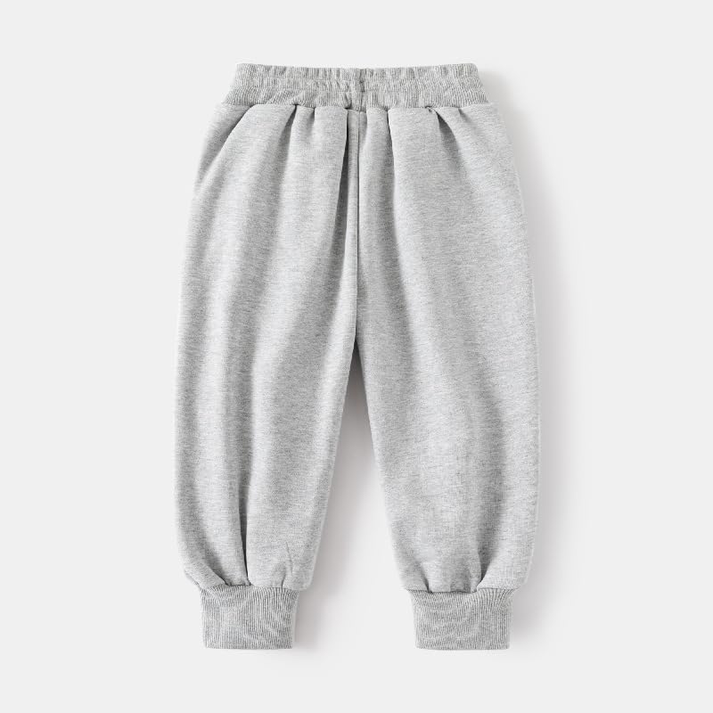 Toddle Boys/Girls Jogger Pant Fleece Elastic Waist Sweatpants Unisex Kids Solid Color Plush Active Pant with Pocket2