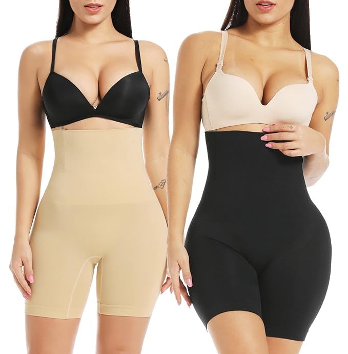 High Waist Tummy Control Shapewear Shorts | Tummy Tucker| Seamless Body Shaper | Shorts Under Dress | Comfortable | Breathable | Free Size || 2 Combo