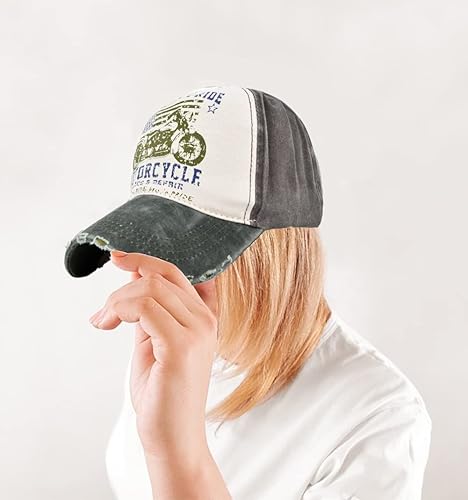 Miniatura 4 de Gorra de béisbol vintage 100% algodón lavado Denim Trucker Cap motocicleta patrón impresión sombrero al aire libre sol sombrero para hombre mujer