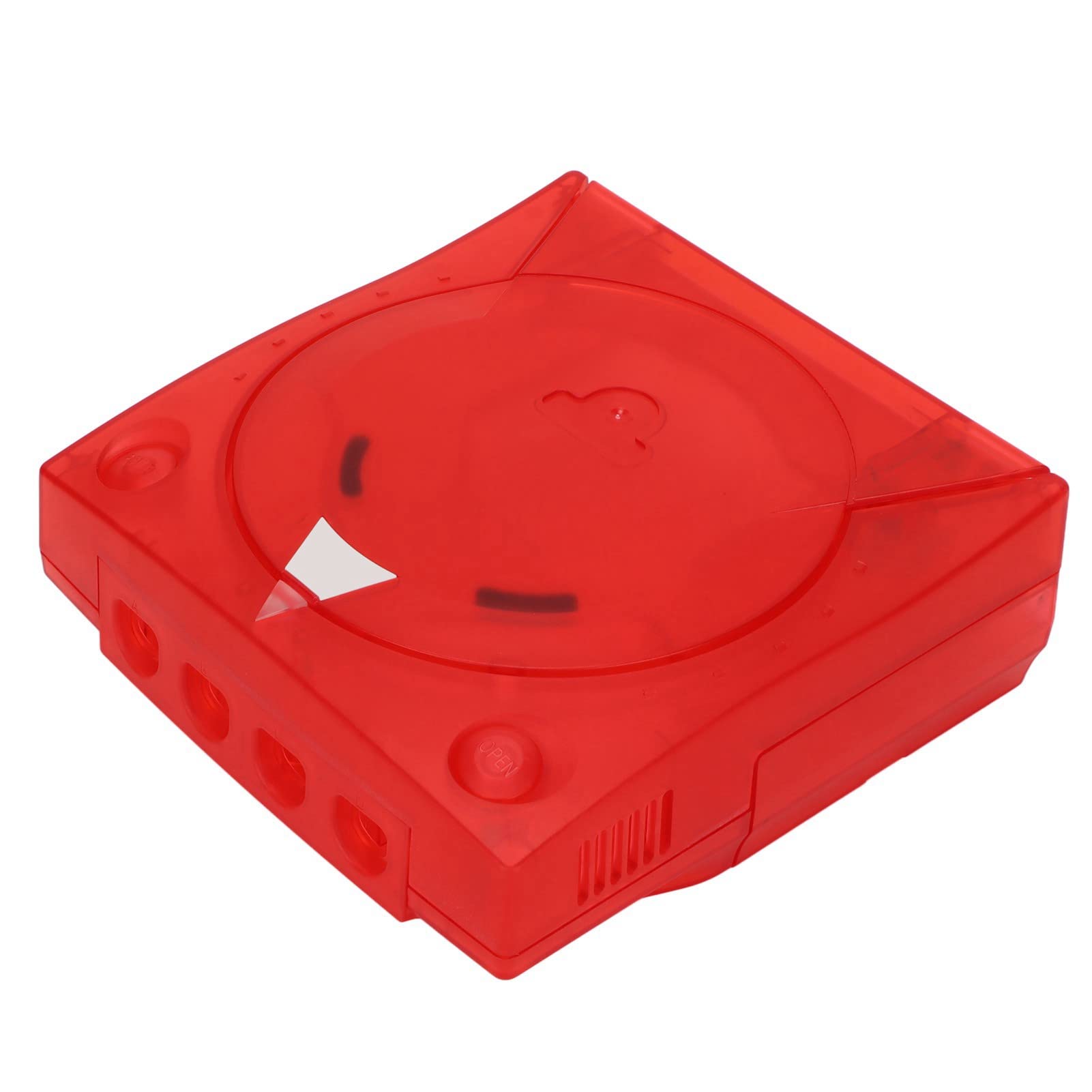 Carcasa Translúcida con Escudo Translúcido, Funda Transparente Protectora Roja Dreamcast DC, Funda Translúcida para Consola de Videojuegos Retro Compatible con Dreamcast DC