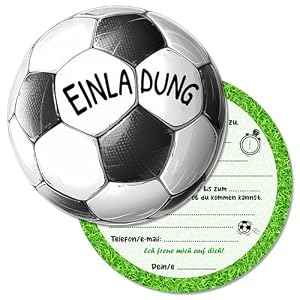 Vielucks 15 x Fußball Einladungskarten Kindergeburtstag