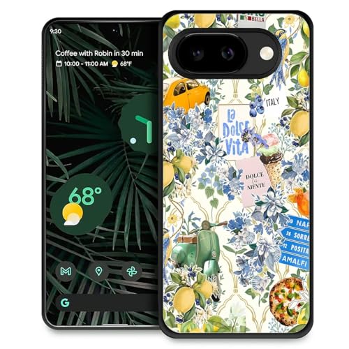 TAMEFOX Compatible with Google Pixel 10A Case,Slim Soft Shockproof TPU Women Girls Boys Protective Cover Case for Google Pixel 10A-Vintage Elegant Lemon Lavender Collage