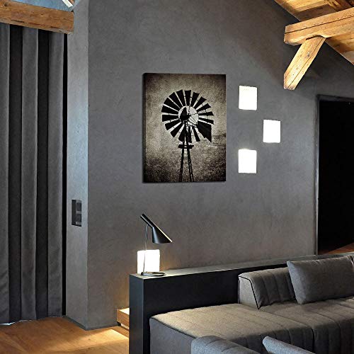 Levvarts Farmhouse Canvas Wall Art For Living Room Vintage Windmill Pictures Painting On Canvas Rustic Home Wall Decor Framed Artwork Ready To Hang 24X32 Inch #TOP4