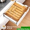 Pipishell Bamboo Expandable Silverware Drawer Organizer, Adjustable Kitchen Utensil Tray for Forks, Spoons and Knives, Wood Storage Cutlery Holder for Bedroom and Living Room #1