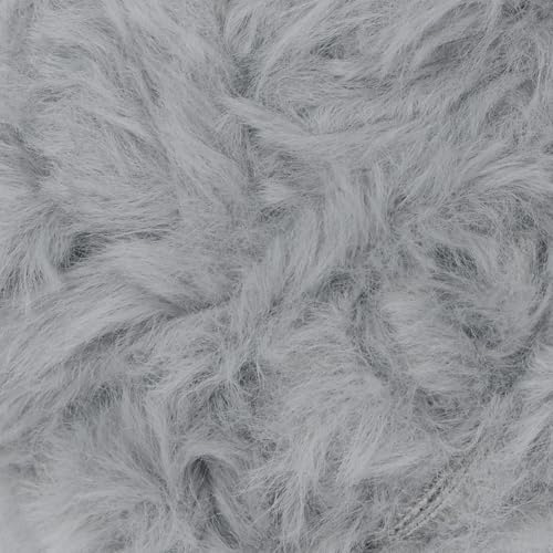 Image of NICEEC Faux Fur Yarn Super Soft, Chunky & Fluffy, Eyelash Yarn for Crochet & Knitting(Total Length 210yds /10.6oz) - Gray Series /300g