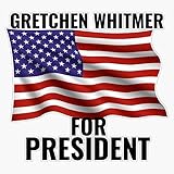 American Flag Gretchen Whitmer for President 2024 Sticker Vinyl Decal Bumper Sticker 5"