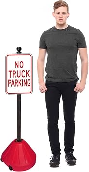 PP2 Tipn Roll Portable Sign Pole - Red 48"