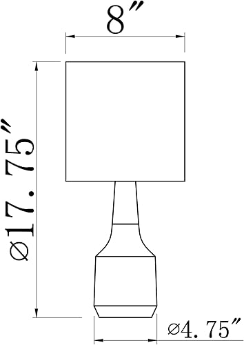 Miniatura 6 de Mark&Day Lámparas de mesa, Poysdorf moderna lámpara de mesita de noche en blanco y negro para mesita de noche, dormitorio, sala de estar, oficina
