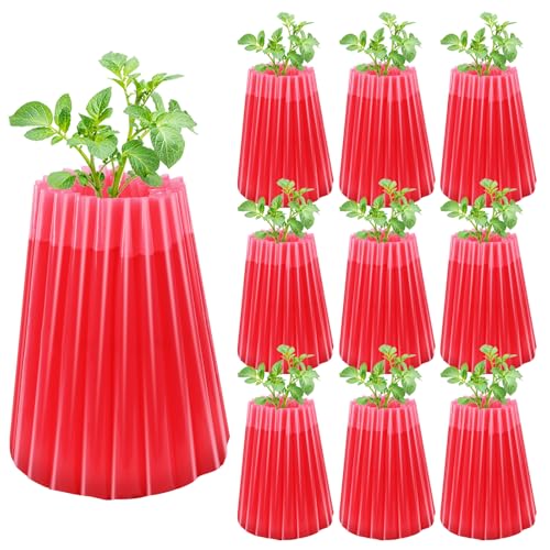 MJZ 10 Pack Walls of Water Plant Protectors 18.3 x18.3 Thickened PE Wall of Water for Tomato Plants Early Season Insulated Plant Protector Freeze Protection Plant Covers for Winter Cold Weather