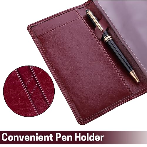 Image of Aurya Leather Checkbook Covers for Personal Checkbook, Checkbook Holder with Free Vinyl Divider, Checkbook Cover for Duplicate Checks for Men and Women