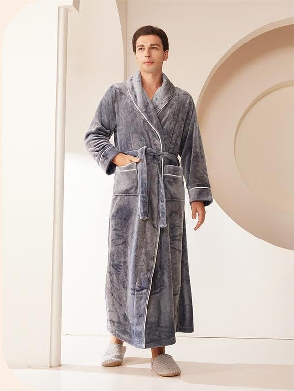 Image of Mettclasi Womens Soft Fleece Robe - Unisex Warm Thick Plush Long Bathrobe House Coat Spa Robe for Winter