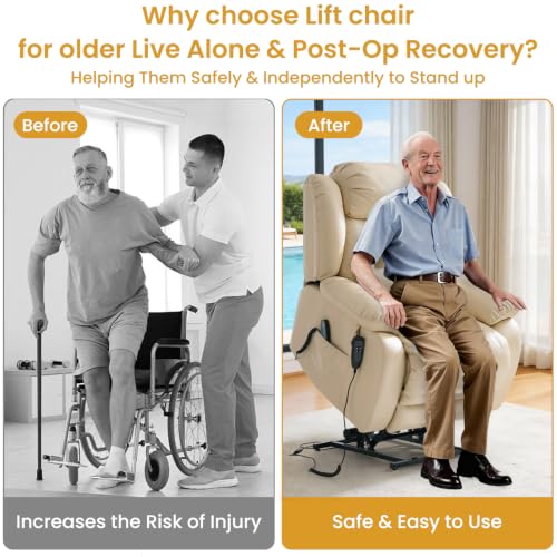 Image of Dual Motor Infinite Position Lay Flat Power Lift Recliner Chair for Elderly