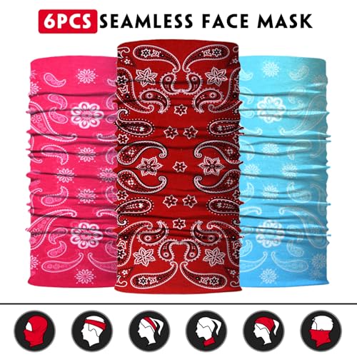 Image of Neck Gaiter for Men Women Headwear Bandana Head Wrap Face Scarf Mask Cover Warmer Balaclava-Seamless & Versatile