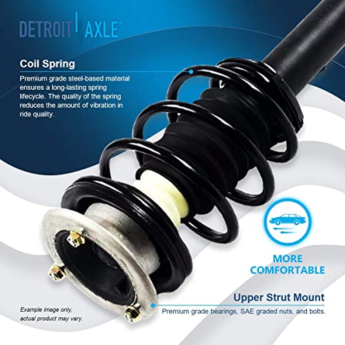Image of Detroit Axle - 4pc Struts Kit for BMW 128i 135i 325i 328i 330i 335d 335i 335is, 2 Front Struts Coil Spring Assembly 2 Rear Shock Absorbers Replacement Suspension