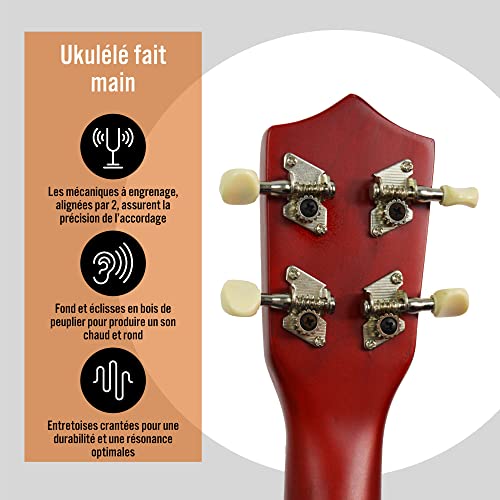 Ukulélé soprano 53 cm pack cadeau idéal initiation musique avec housse