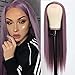 Missyvan Long Straight Hair Purple Color Lace Wigs Glueless Heat Resistant Fiber Hair Synthetic Lace Front Wigs for Fashion Women