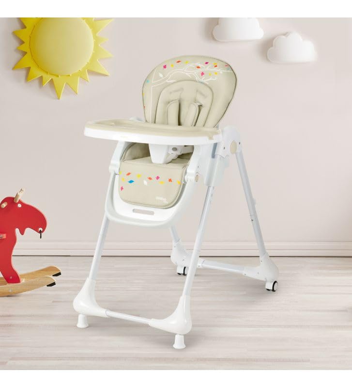 Chaise haute pour bébé à roulettes idéale pour les repas à table