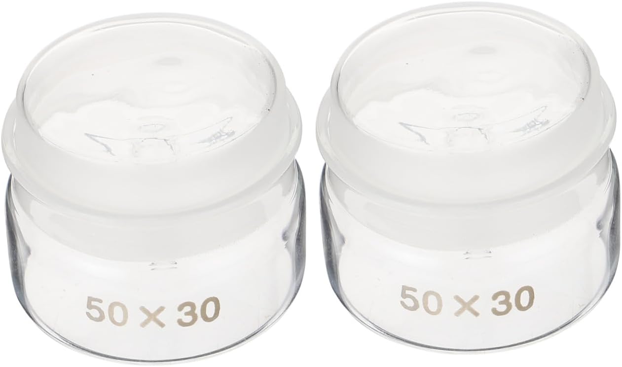 2pcs Glass Sampling Weighing Bottles Set with Lids 50x30mm Low and Tall Chemical Glass Lab Weighing Jars for Experiment and Laboratory Use