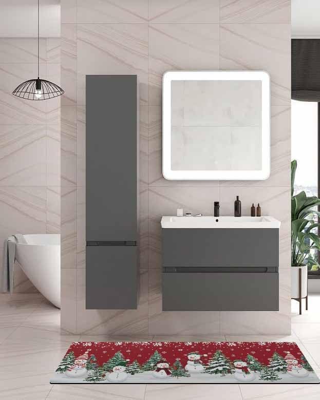 Miniatura 2 de Tapete de baño con muñecos de nieve de Navidad para bañera, antideslizante, de secado rápido y absorbente, tierra de diatomeas, ducha, fregadero,