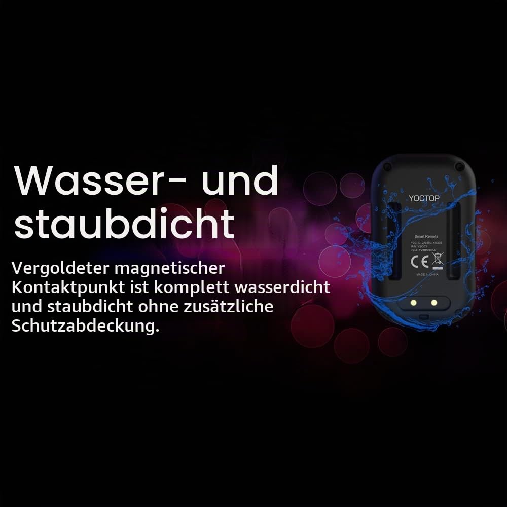Andoer Drahtlose Smart-Fernbedienung, Ersatz für GoPro Hero 10/9/8/Max, LED, bunter Bildschirm, eingebauter Akku, 50 m Reichweite, mit Stick-Halterung, Handschlaufe, USB-Ladekabel