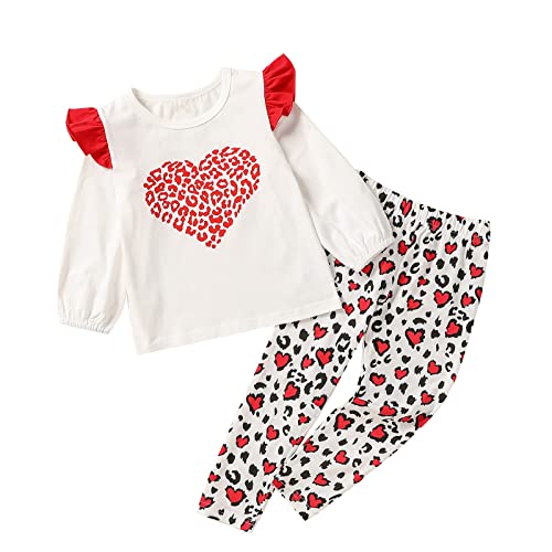 SOONHUA Conjuntos Deportivos para Niña Chándal Niña Larga Impresión Manga Sudadera Tops + Pantalones Leopardo de Moda Pantalones Conjunto Trajes Cover