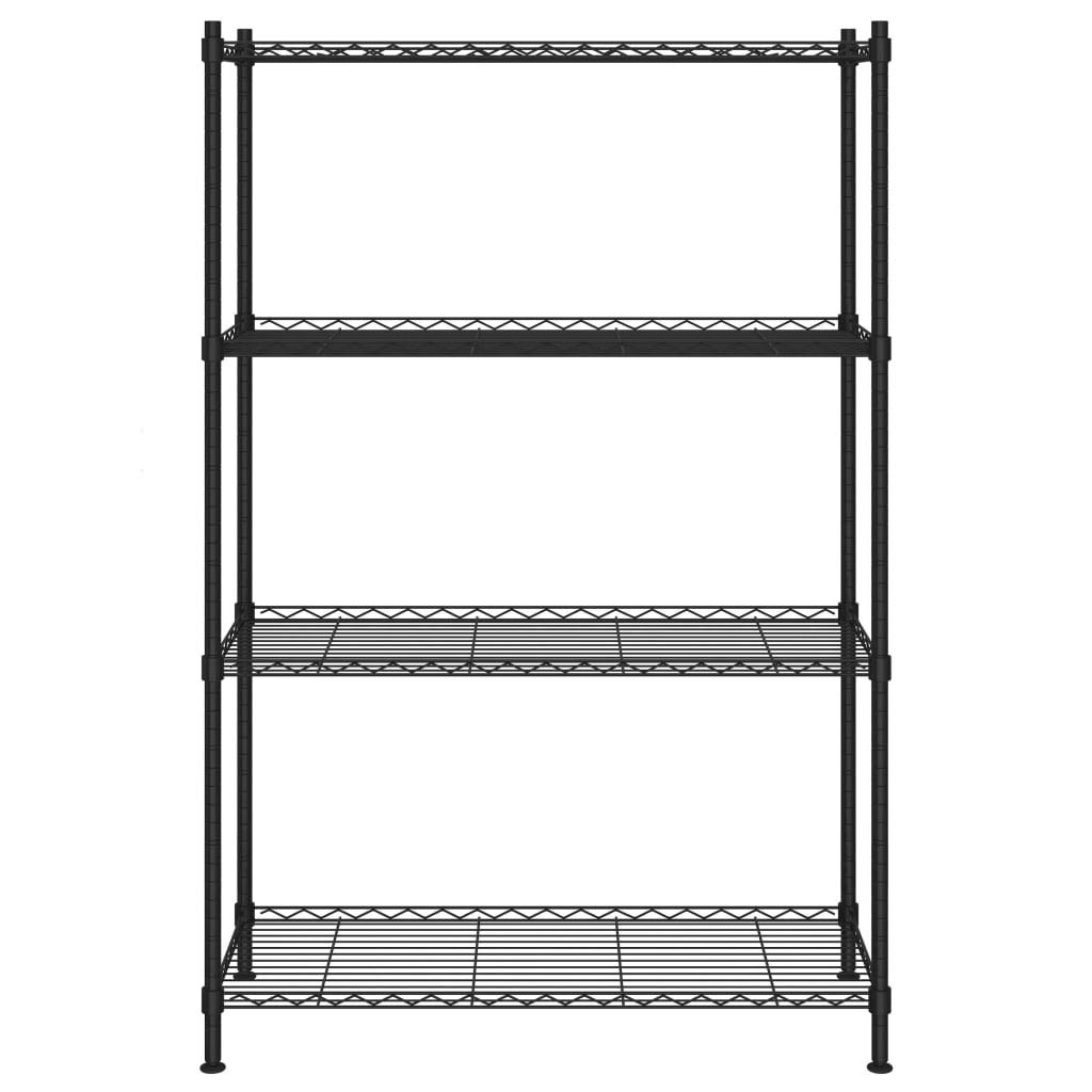 Hothingwell Półka do przechowywania z drutu, 4 poziomy, czarna, 90 x 35 x 137 cm, do kuchni, pralni, pod ziemią i łazienką, pojemność 200 kg