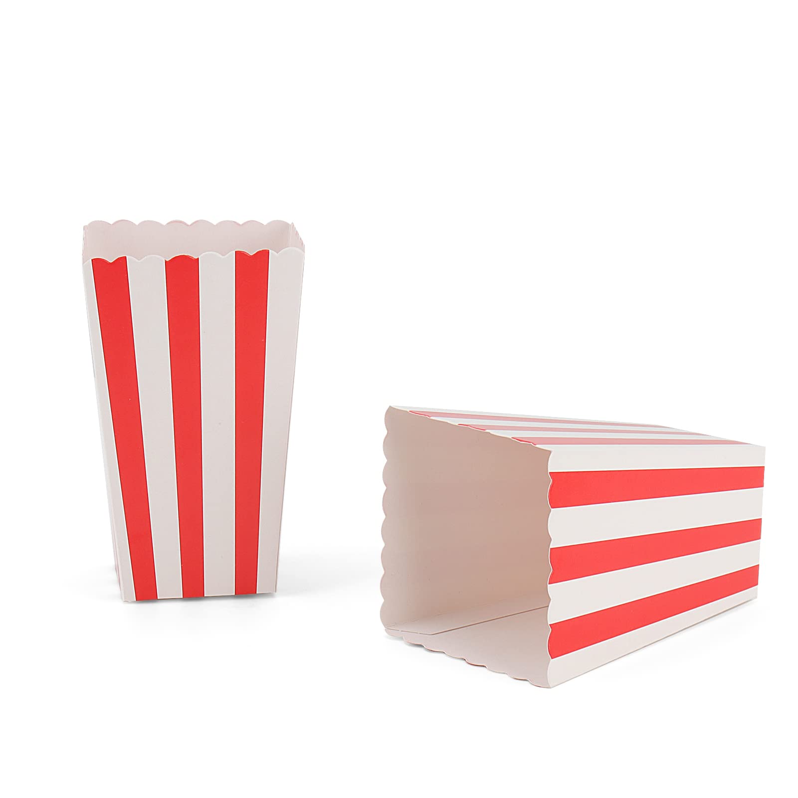 JAPCHET Lot de 120 boîtes à popcorn en papier rayé de 11,5 x 7,5 x 5 cm pour soirée cinéma, anniversaire, fête