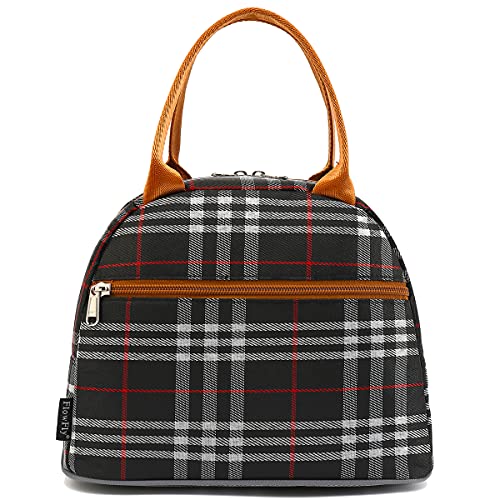 Flowfly Insulated Reusable Lunch Bag Adult Large Lunch Box Lunch Tote For Women And Men,With Front Pocket,W&B thumb #5