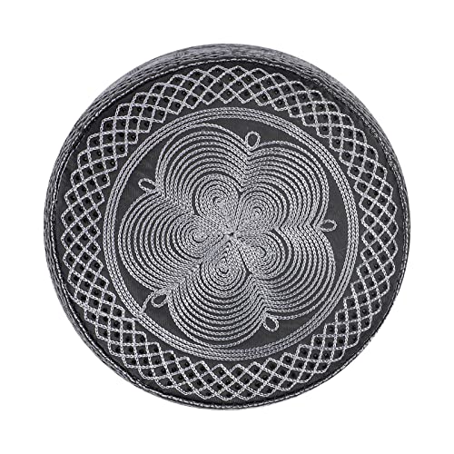 Image of Men Muslim Prayer Kufi Hat Prayer Headwear Cap Islamic Beanie Skull Cap Embroidery Kofia Topi Sun Hat
