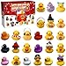 Adventskalender Enten 2025, Adventskalende Kinder mit 24 Gummiente Weihnachten Geschenk für 1-3+ Jahre Jungen Mädchen, Countdown Kalender Weihnachten Geschenken, Badespielzeug Set